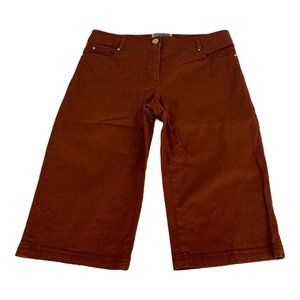 Women's Wide-Leg Knee-Length Shorts in Rust